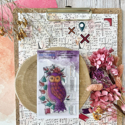 CLEAR STAMP - LA CHOUETTE - CAB128 - CHOU &amp; FLOWERS