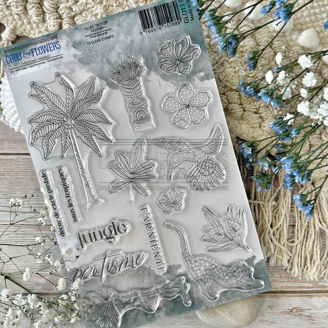SET TIMBRI CLEAR - LA JUNGLE - GLO117 - CHOU & FLOWERS