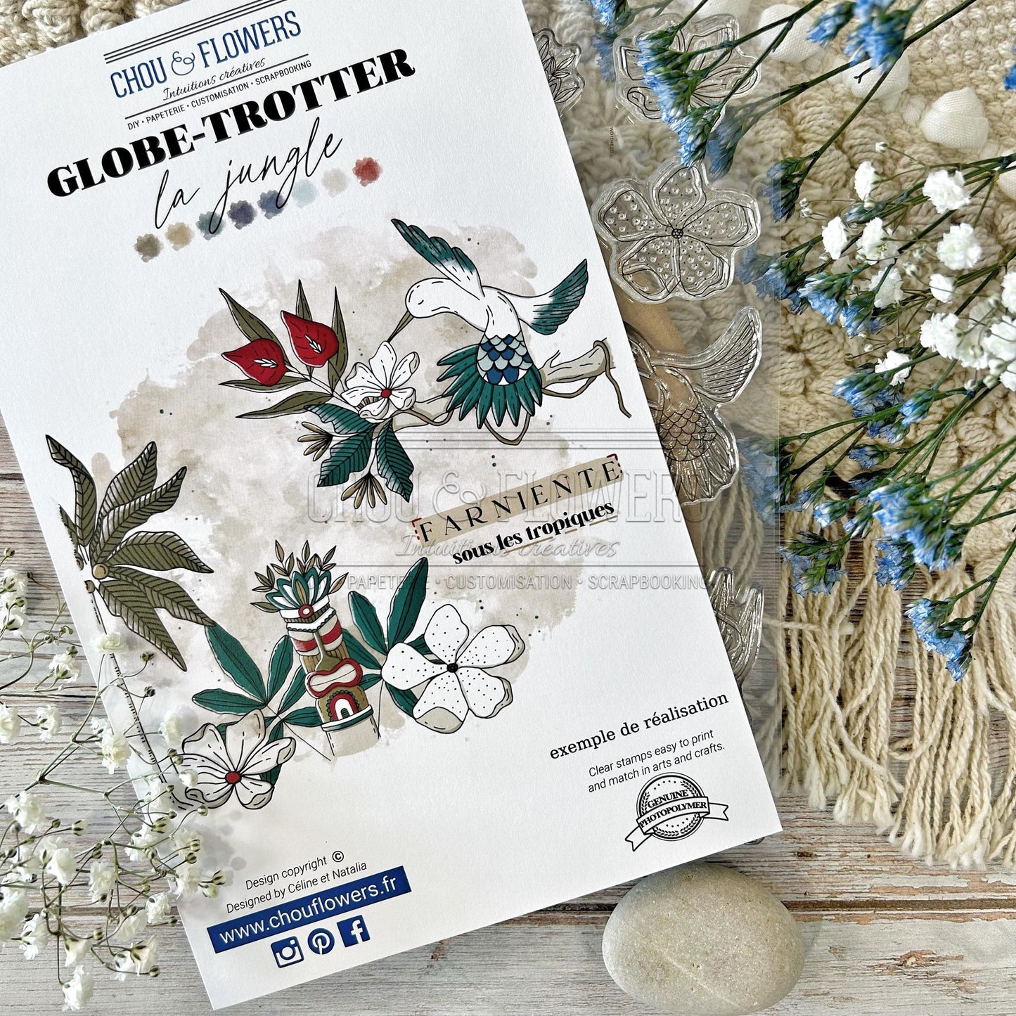 SET TIMBRI CLEAR - LA JUNGLE - GLO117 - CHOU & FLOWERS