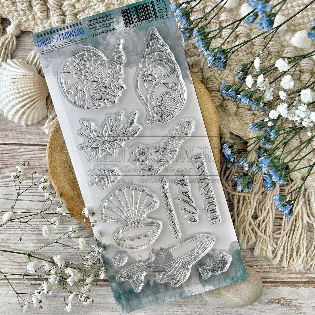 CLEAR STAMP SET - MAISONS COQUILLAGE - GLO118 - CHOU &amp; FLOWERS
