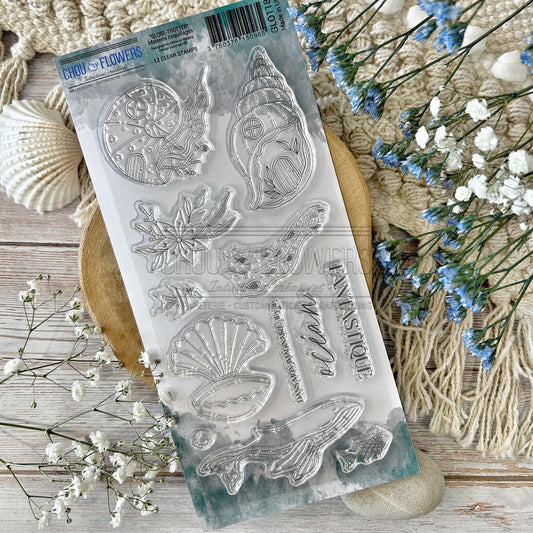 SET TIMBRI CLEAR - MAISONS COQUILLAGE - GLO118 - CHOU & FLOWERS