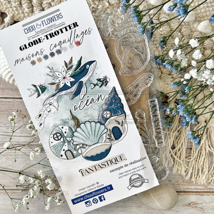 CLEAR STAMP SET - MAISONS COQUILLAGE - GLO118 - CHOU &amp; FLOWERS