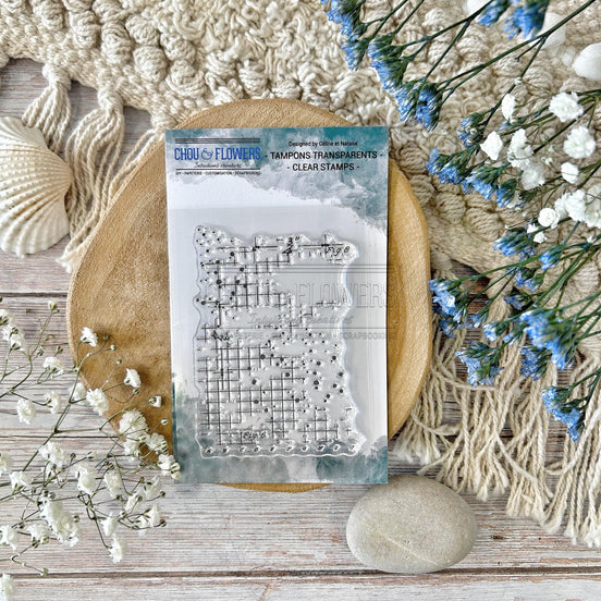 TIMBRO CLEAR - FOND TACHE - GLO126 - CHOU & FLOWERS
