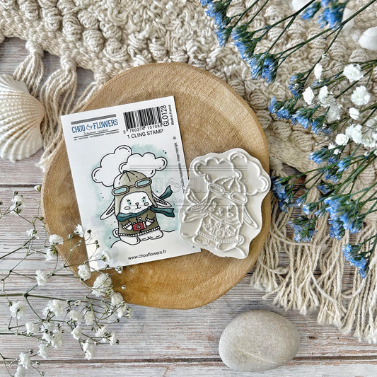 TIMBRO CLING - DOUDOU L'EXPLORATRICE - GLO128 - CHOU & FLOWERS