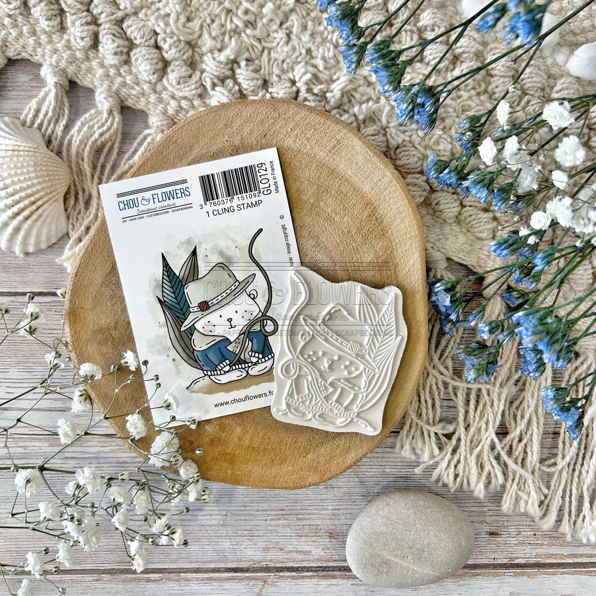 TIMBRO CLING - DOUDOU L'AVENTURIER - GLO129 - CHOU & FLOWERS