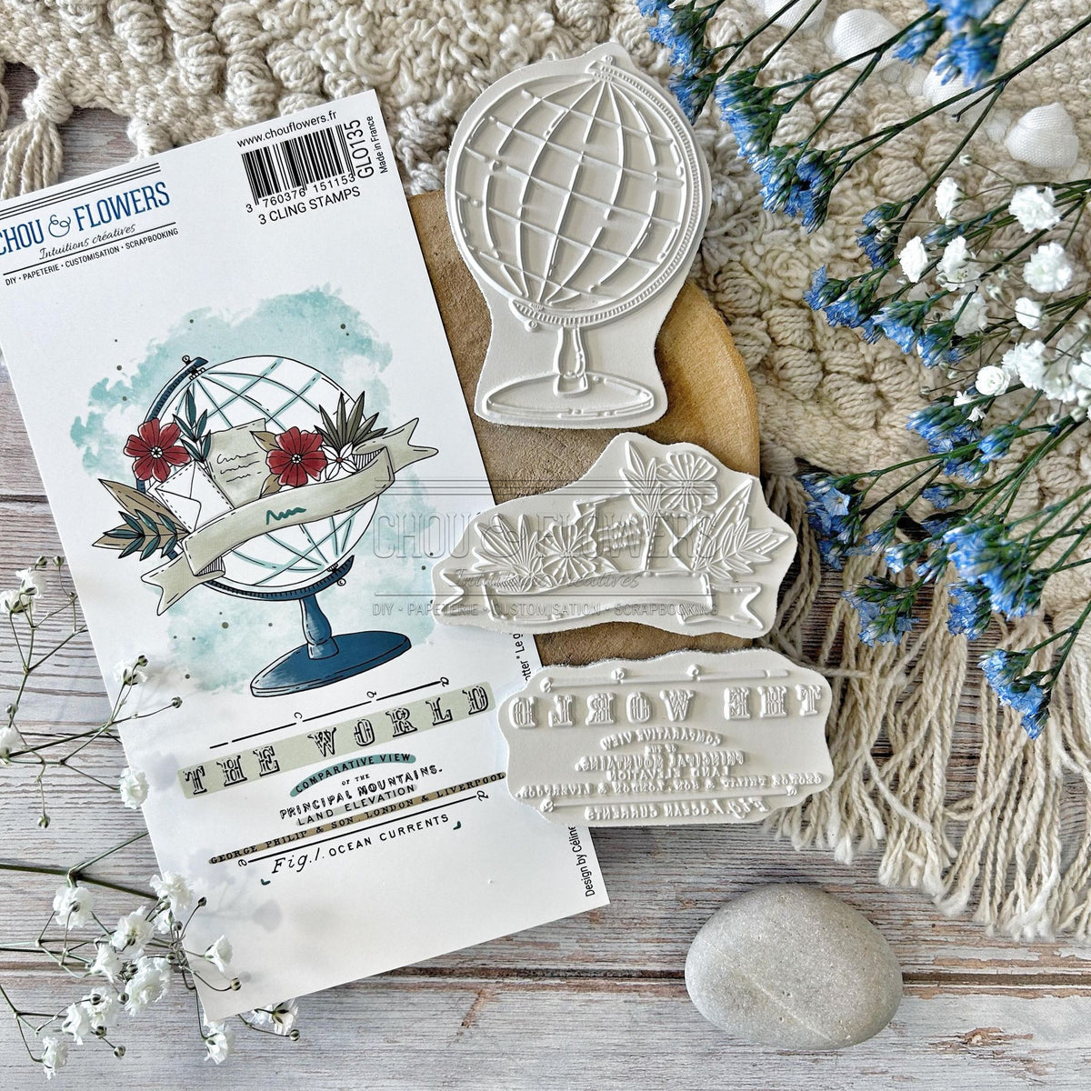 SET TIMBRI CLING - LE GLOBE - GLO135 -CHOU & FLOWERS