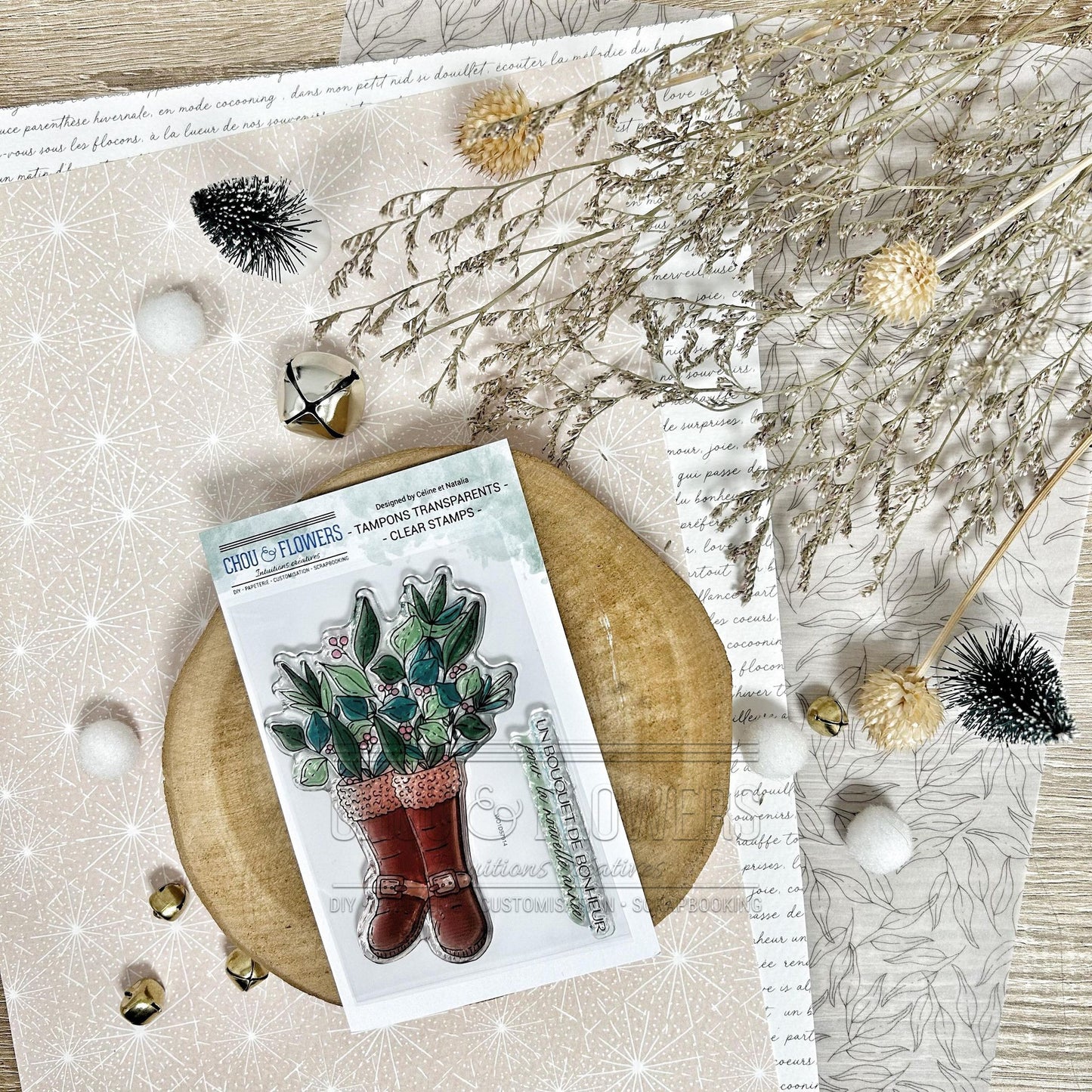TIMBRO CLEAR - BOTTE DE NOEL  - REV107 - CHOU & FLOWERS