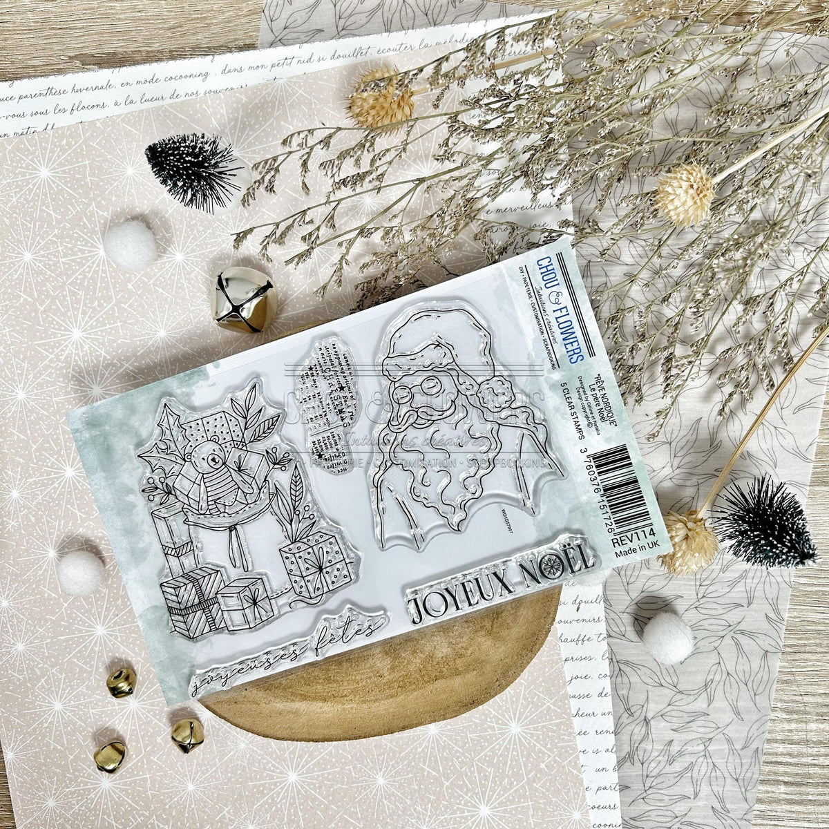 CLEAR STAMP SET - LE PERE NOEL - REV114 - CHOU & FLOWERS