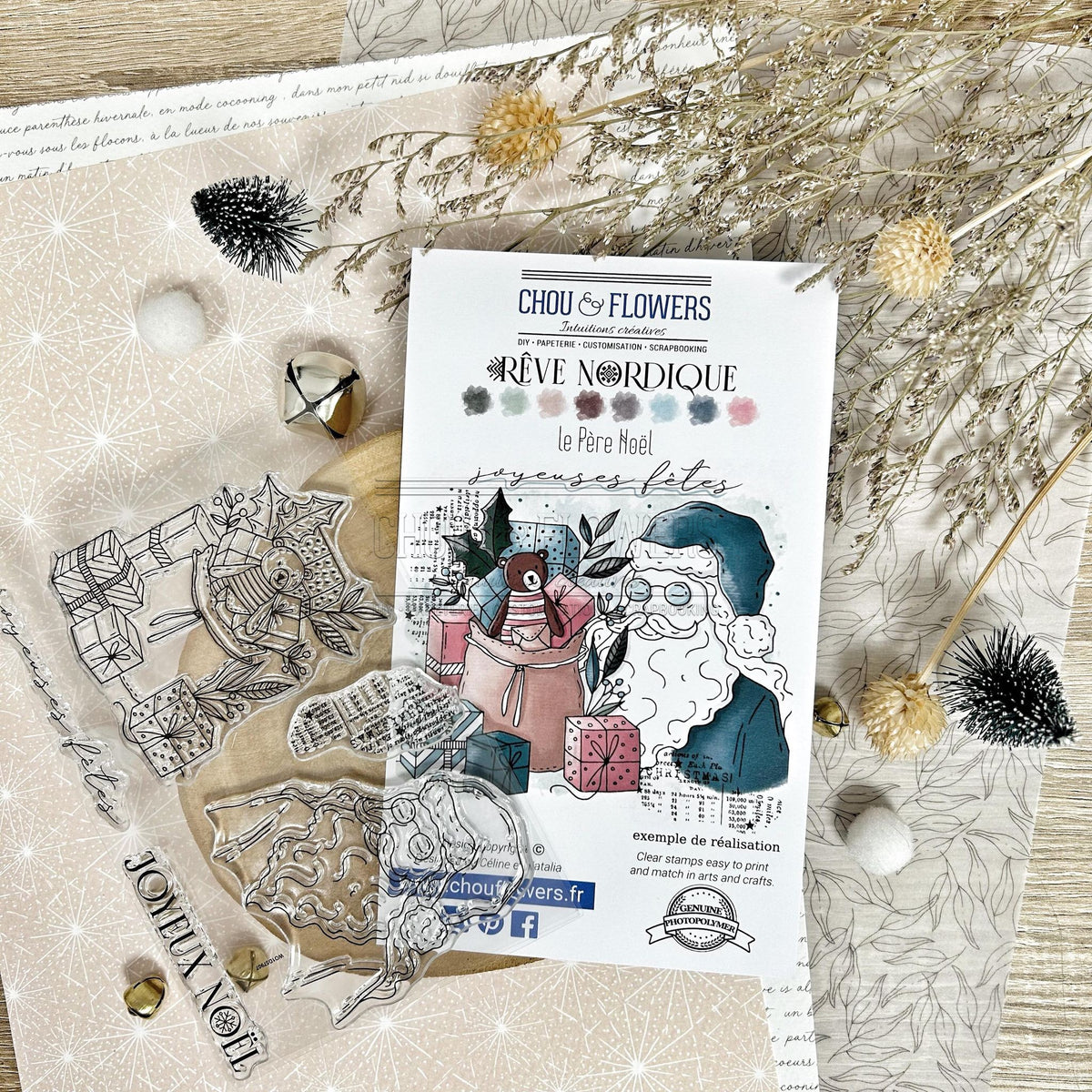 CLEAR STAMP SET - LE PERE NOEL - REV114 - CHOU & FLOWERS