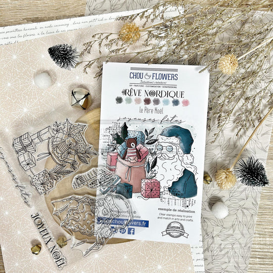 SET TIMBRI CLEAR -  LE PERE NOEL - REV114 - CHOU & FLOWERS