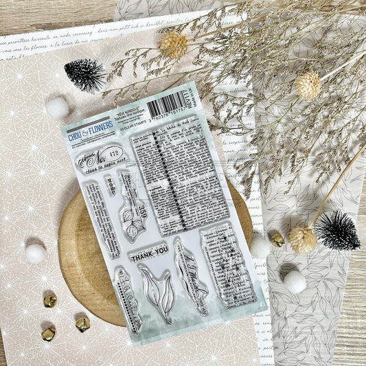 SET TIMBRI CLEAR - TEXTURE REVE NORDIQUE  - REV117 - CHOU & FLOWERS