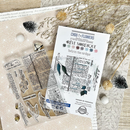 SET TIMBRI CLEAR - TEXTURE REVE NORDIQUE  - REV117 - CHOU & FLOWERS