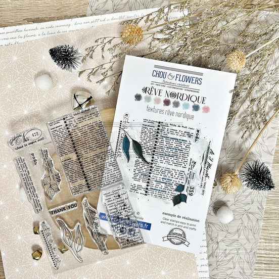 SET TIMBRI CLEAR - TEXTURE REVE NORDIQUE  - REV117 - CHOU & FLOWERS