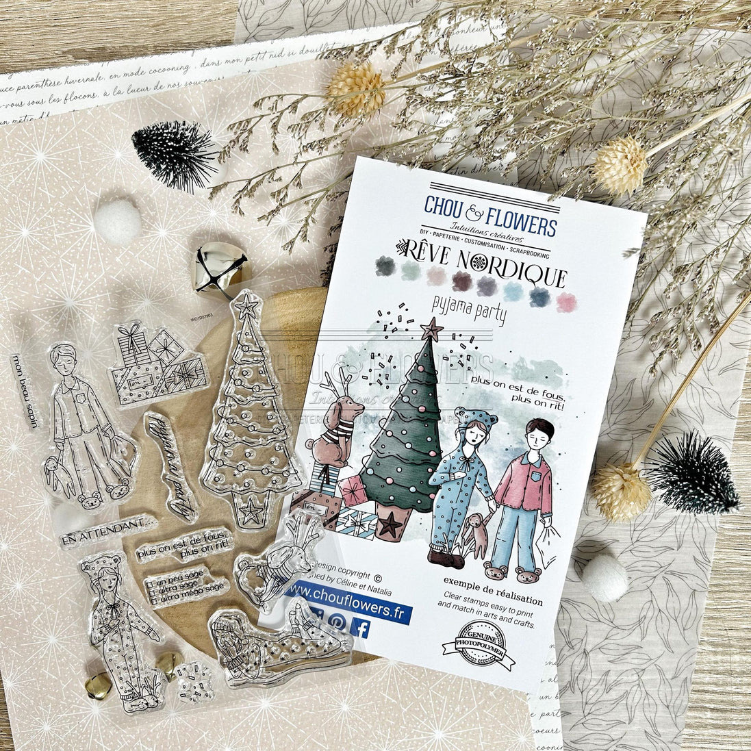 CLEAR STAMP SET - PYJAMA PARTY - REV118 - CHOU &amp; FLOWERS