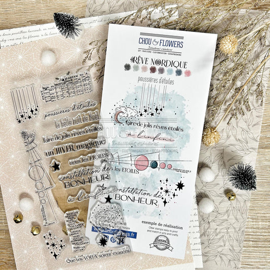 SET TIMBRI CLEAR - POUSSIERES D'ETOILES - REV122 - CHOU & FLOWERS