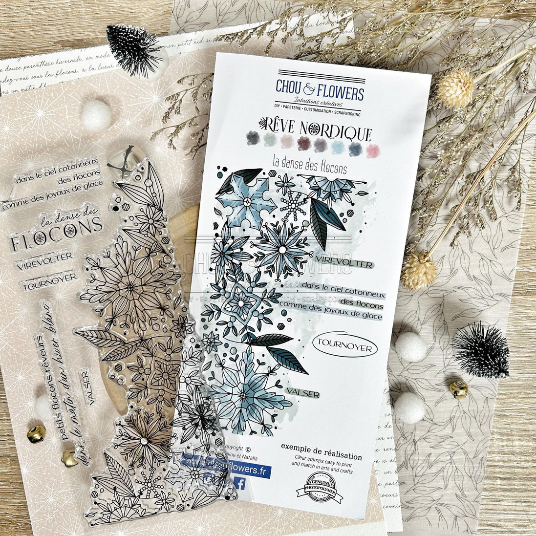 CLEAR STAMP SET - LA DANSE DES FLOCONS - REV124 - CHOU &amp; FLOWERS