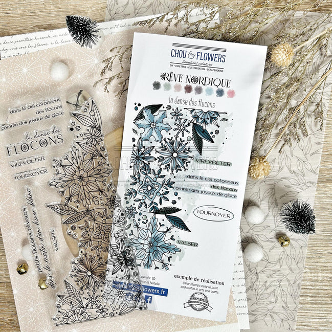 CLEAR STAMP SET - LA DANSE DES FLOCONS - REV124 - CHOU &amp; FLOWERS