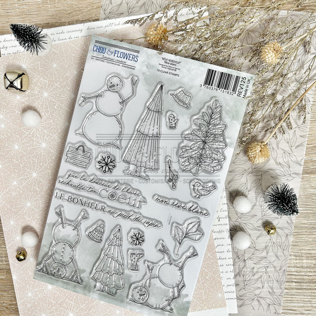 SET TIMBRI CLEAR - REVE BLANC - REV125 - CHOU & FLOWERS