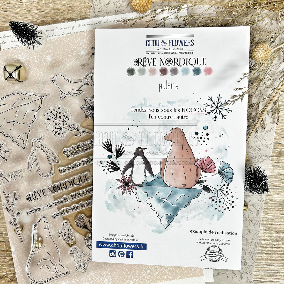 CLEAR STAMP SET - POLAIRE - REV127 - CHOU &amp; FLOWERS