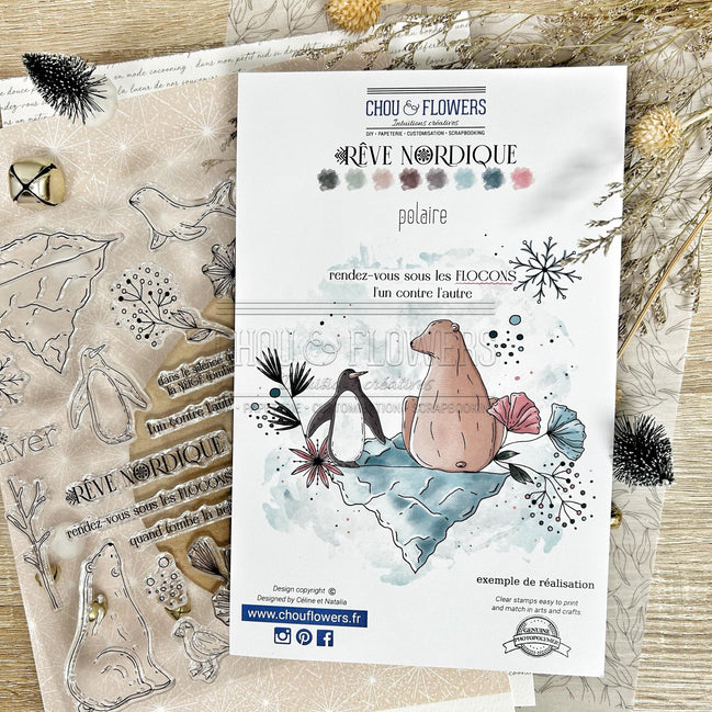 CLEAR STAMP SET - POLAIRE - REV127 - CHOU &amp; FLOWERS