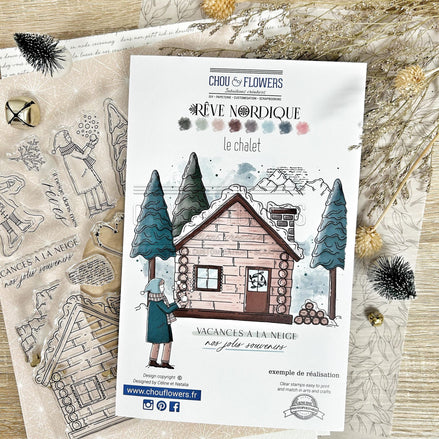 CLEAR STAMP SET - LE CHALET - REV129 - CHOU &amp; FLOWERS