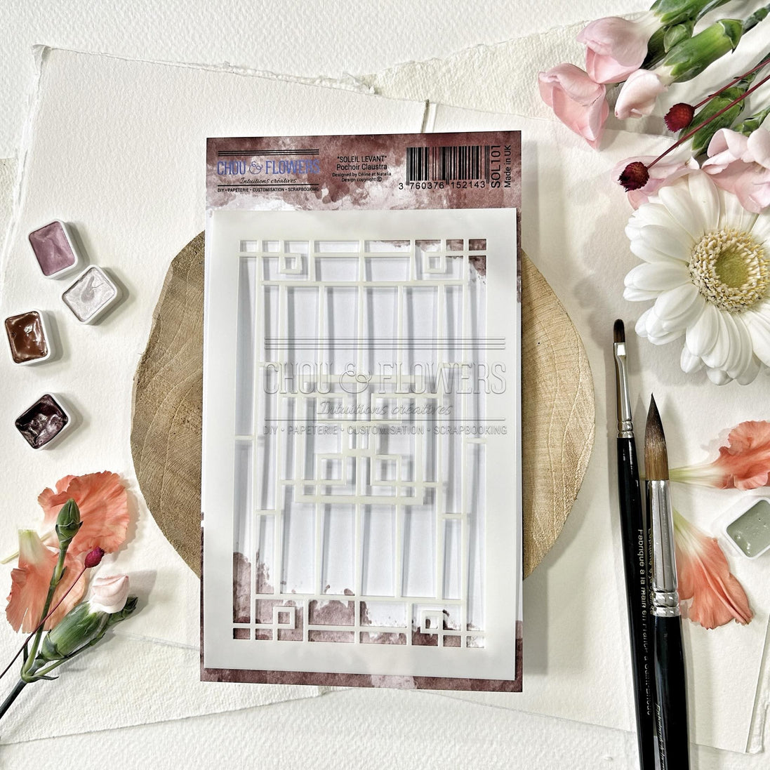 Stencil - CLAUSTRA  -SOL101- CHOU & FLOWERS