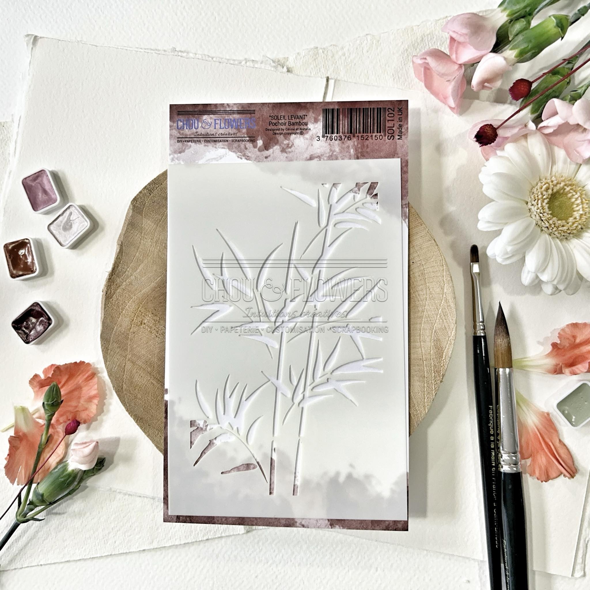Stencil - BAMBOU -SOL102- CHOU & FLOWERS