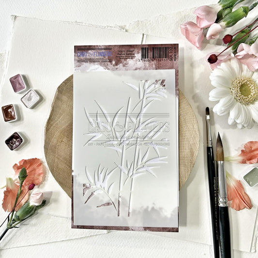 Stencil - BAMBOU  -SOL102- CHOU & FLOWERS