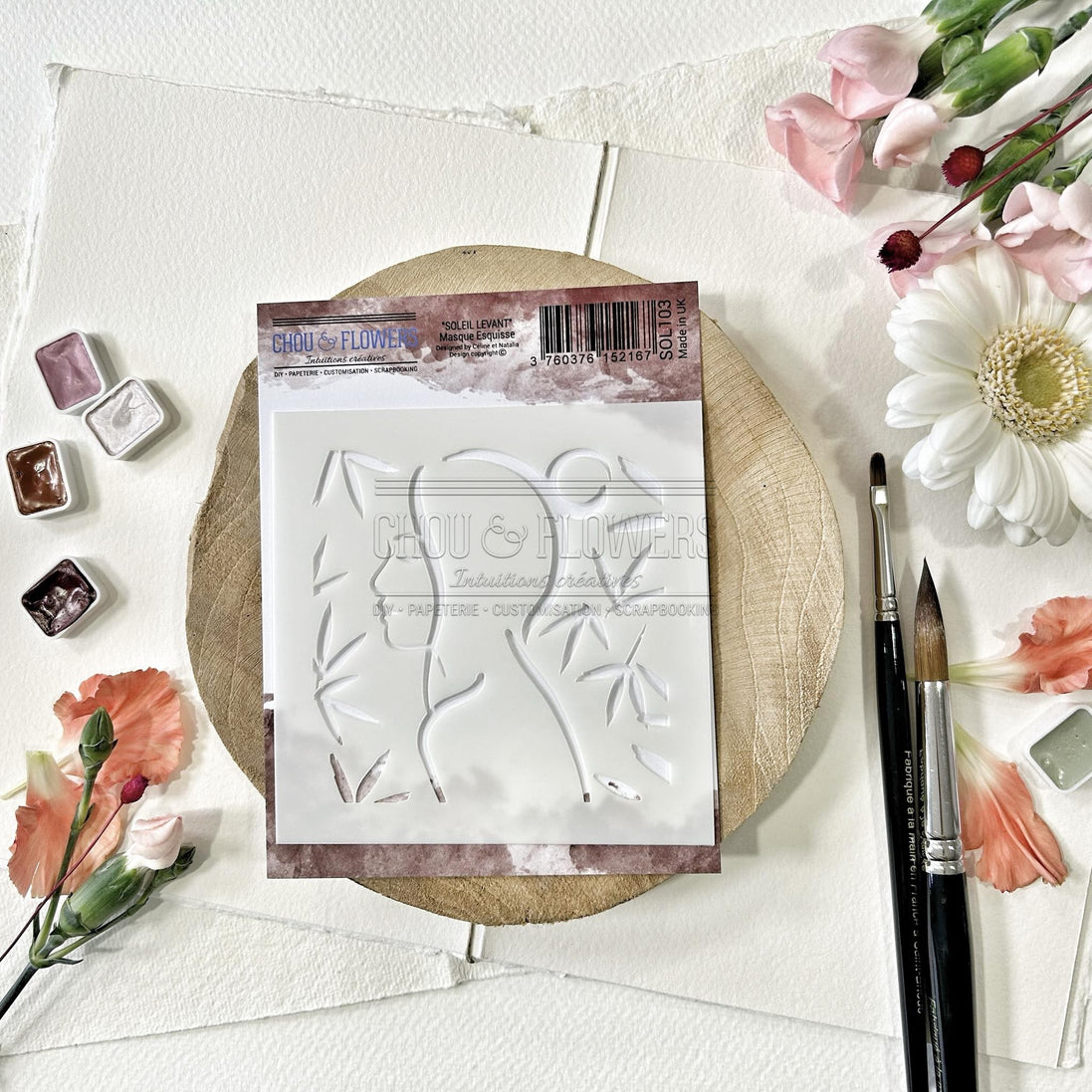 Stencil - ESQUISSE -SOL103- CHOU &amp; FLOWERS