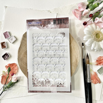 Stencil - EVANTAIL -SOL104- CHOU &amp; FLOWERS