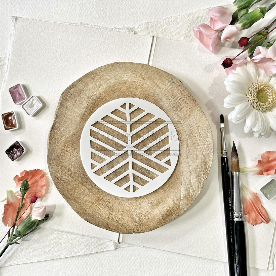 Stencil - JAPON 2 -SOL106- CHOU &amp; FLOWERS