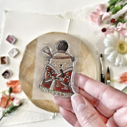 CLEAR STAMP SET - DOUDOU SAMOURAI -SOL108- CHOU & FLOWERS