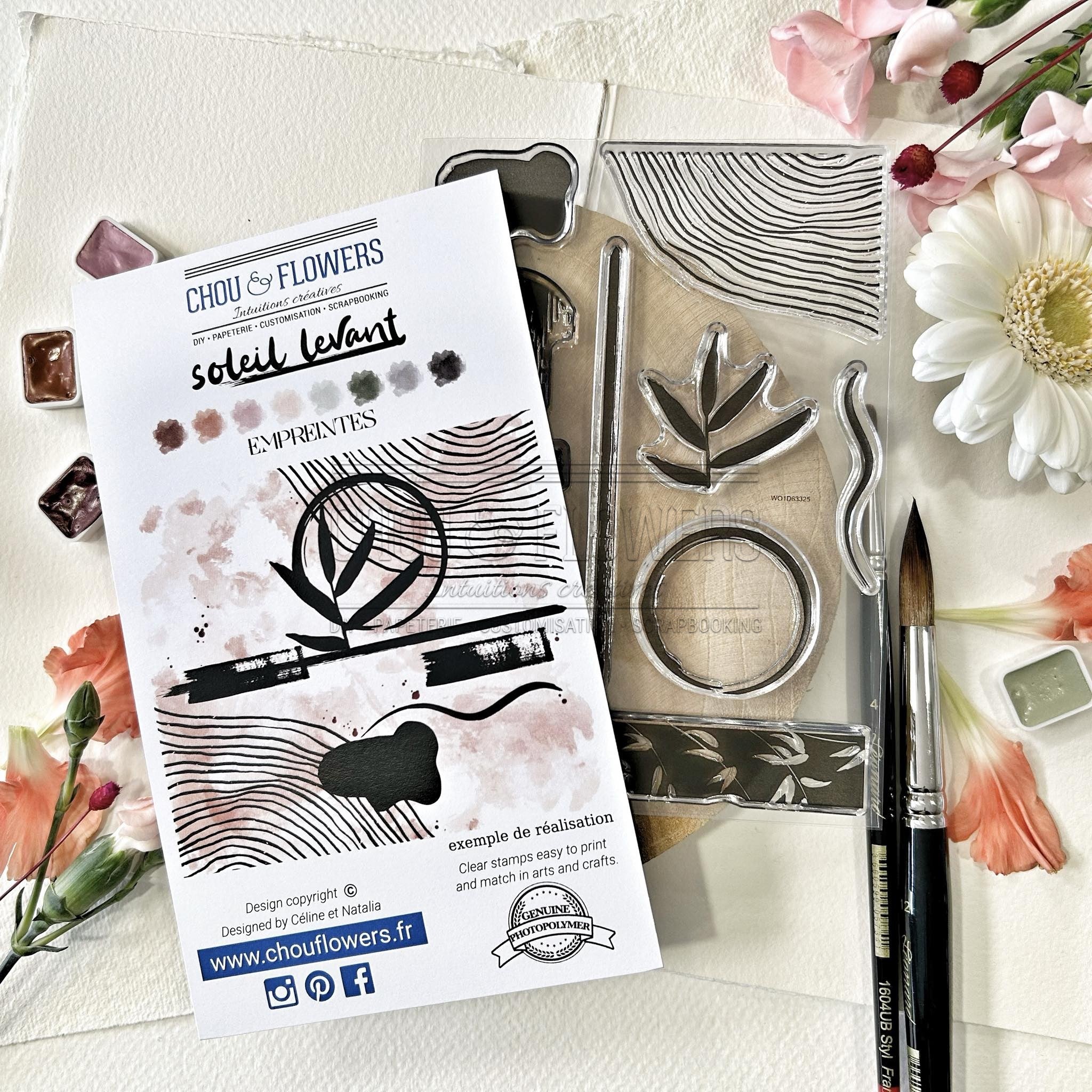 CLEAR STAMP SET - EMPREINTES -SOL119- CHOU & FLOWERS