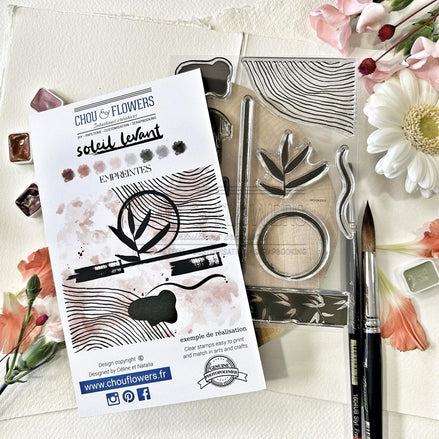 CLEAR STAMP SET - EMPREINTES -SOL119- CHOU &amp; FLOWERS