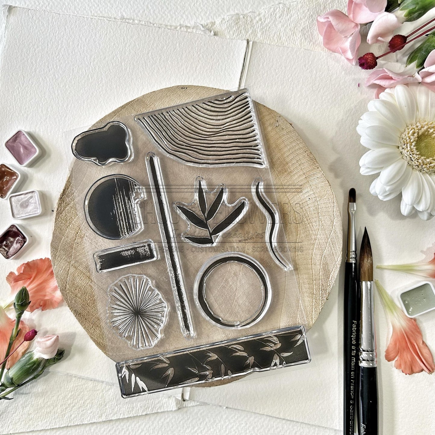 SET TIMBRI CLEAR -  EMPREINTES -SOL119- CHOU & FLOWERS