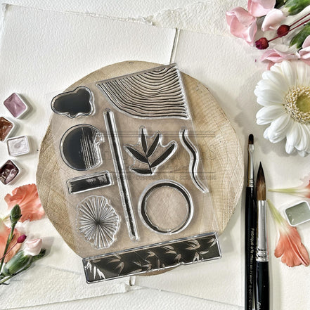 CLEAR STAMP SET - EMPREINTES -SOL119- CHOU &amp; FLOWERS