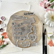 CLEAR STAMP SET - KOINOBORI -SOL120- CHOU & FLOWERS