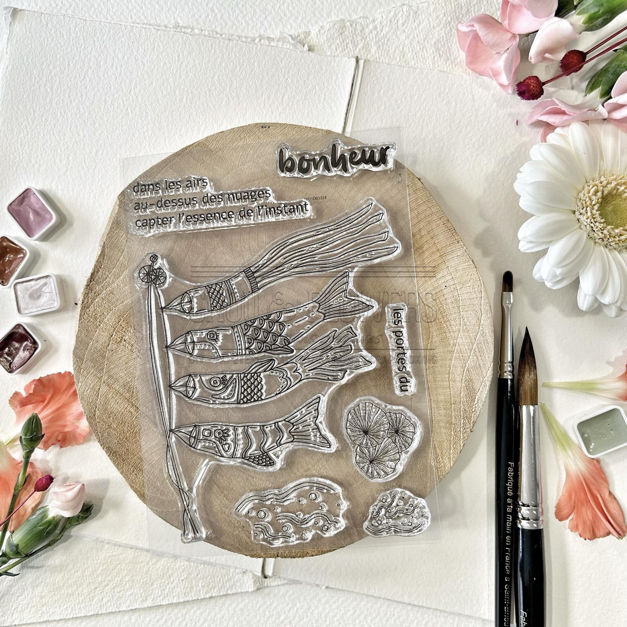 CLEAR STAMP SET - KOINOBORI -SOL120- CHOU & FLOWERS