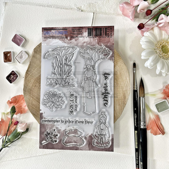 CLEAR STAMP SET - DANS LA NATURE -SOL121- CHOU &amp; FLOWERS
