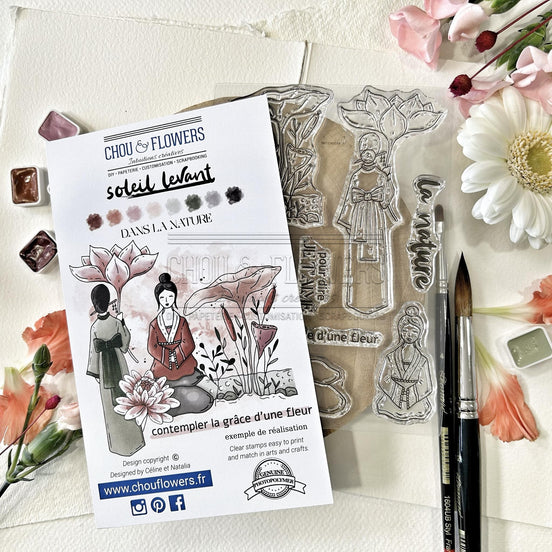 CLEAR STAMP SET - DANS LA NATURE -SOL121- CHOU &amp; FLOWERS