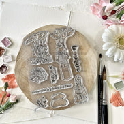 CLEAR STAMP SET - DANS LA NATURE -SOL121- CHOU & FLOWERS