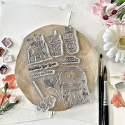 CLEAR STAMP SET - BUBBLE TEA -SOL122- CHOU & FLOWERS
