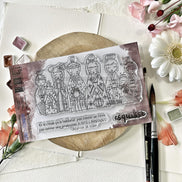 SET TIMBRI CLEAR - KOKESHI  -SOL123- CHOU & FLOWERS