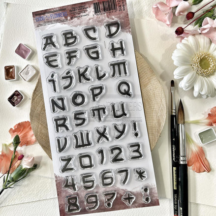 CLEAR STAMP SET - ALPHABET SOLEIL LEVANT -SOL126- CHOU &amp; FLOWERS