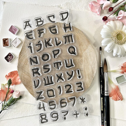 CLEAR STAMP SET - ALPHABET SOLEIL LEVANT -SOL126- CHOU &amp; FLOWERS