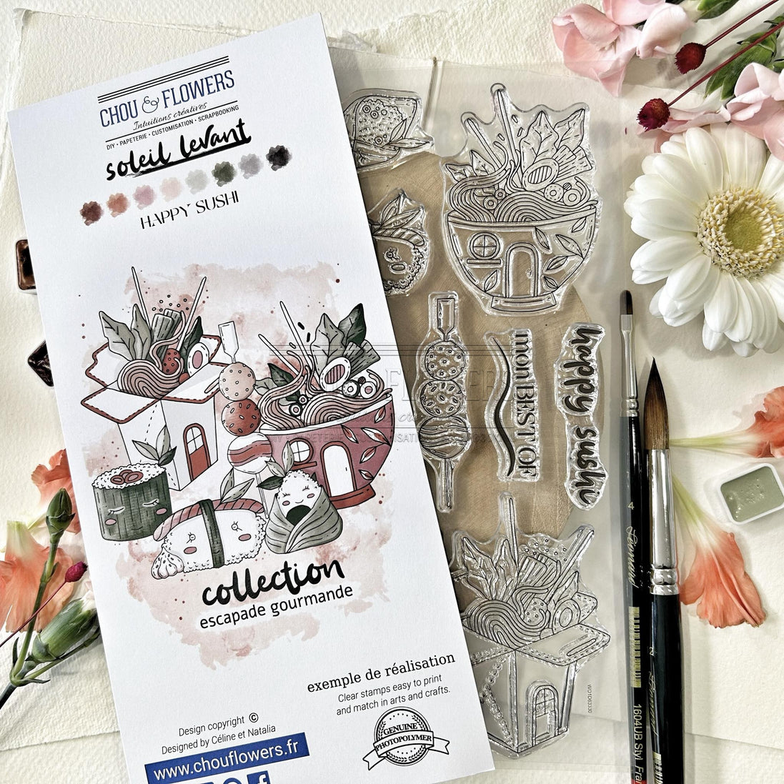 CLEAR STAMP SET - HAPPY SUSHI -SOL127- CHOU &amp; FLOWERS