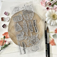 CLEAR STAMP SET - HAPPY SUSHI -SOL127- CHOU & FLOWERS