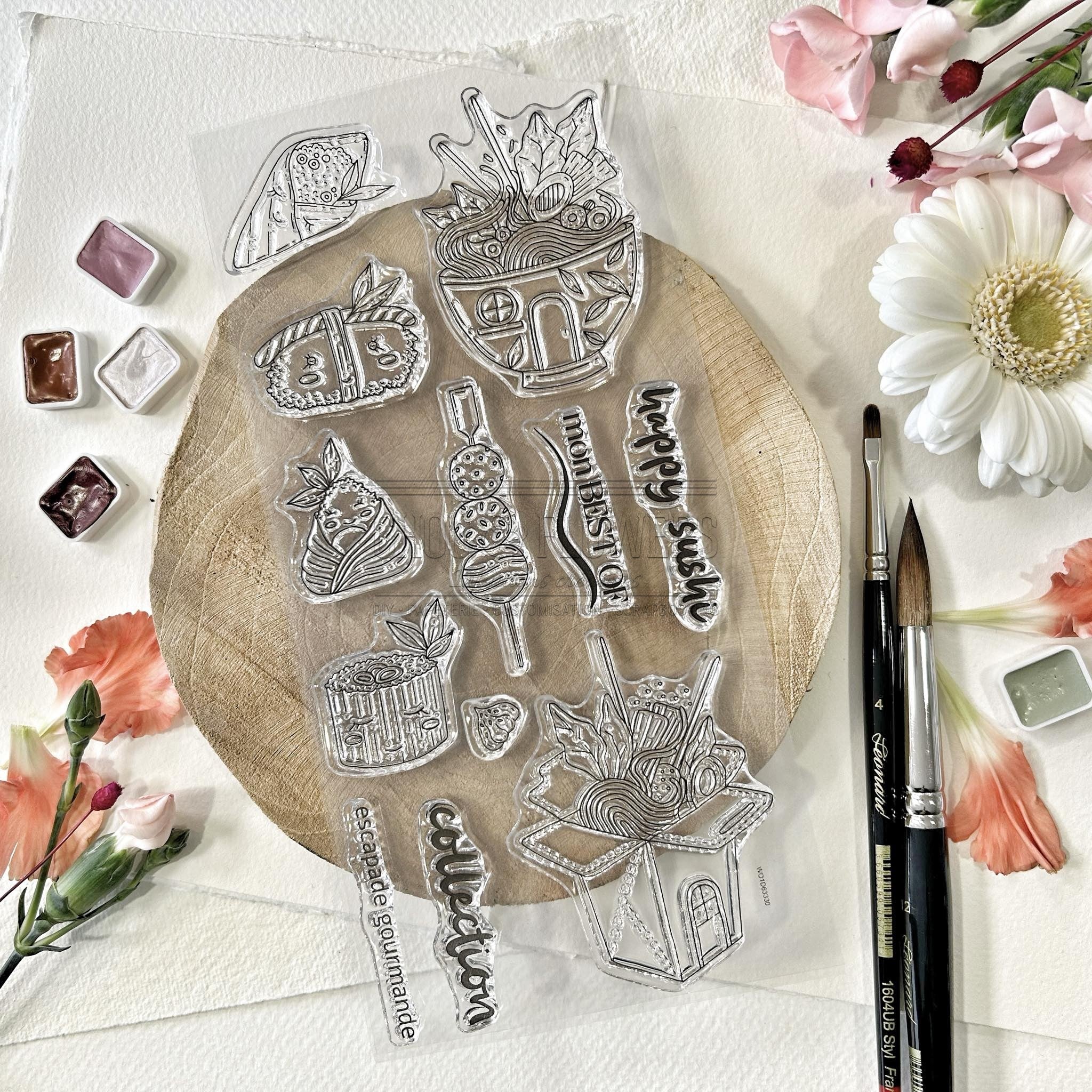 CLEAR STAMP SET - HAPPY SUSHI -SOL127- CHOU & FLOWERS