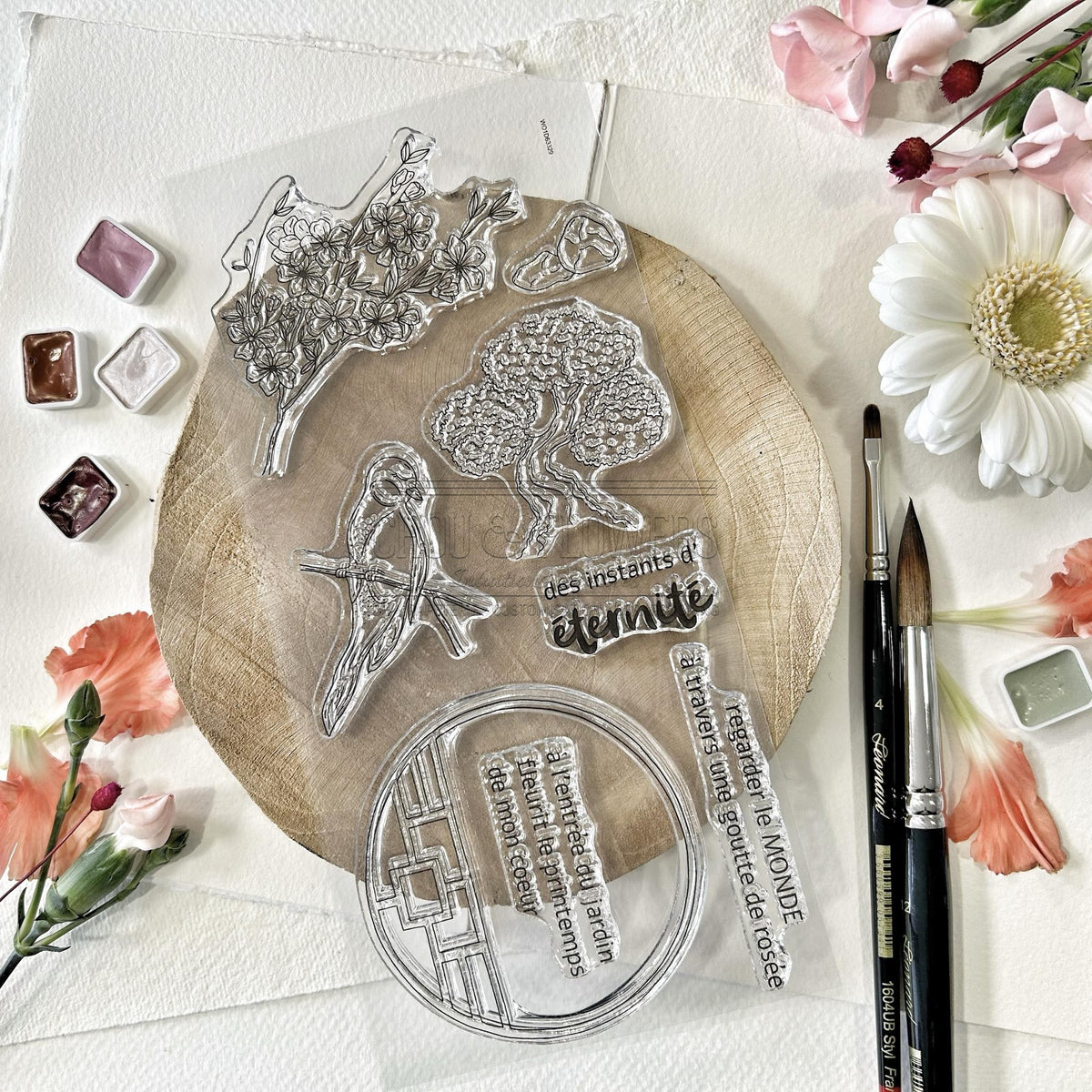 CLEAR STAMP SET - L'ENTREE DU JARDIN -SOL128- CHOU & FLOWERS
