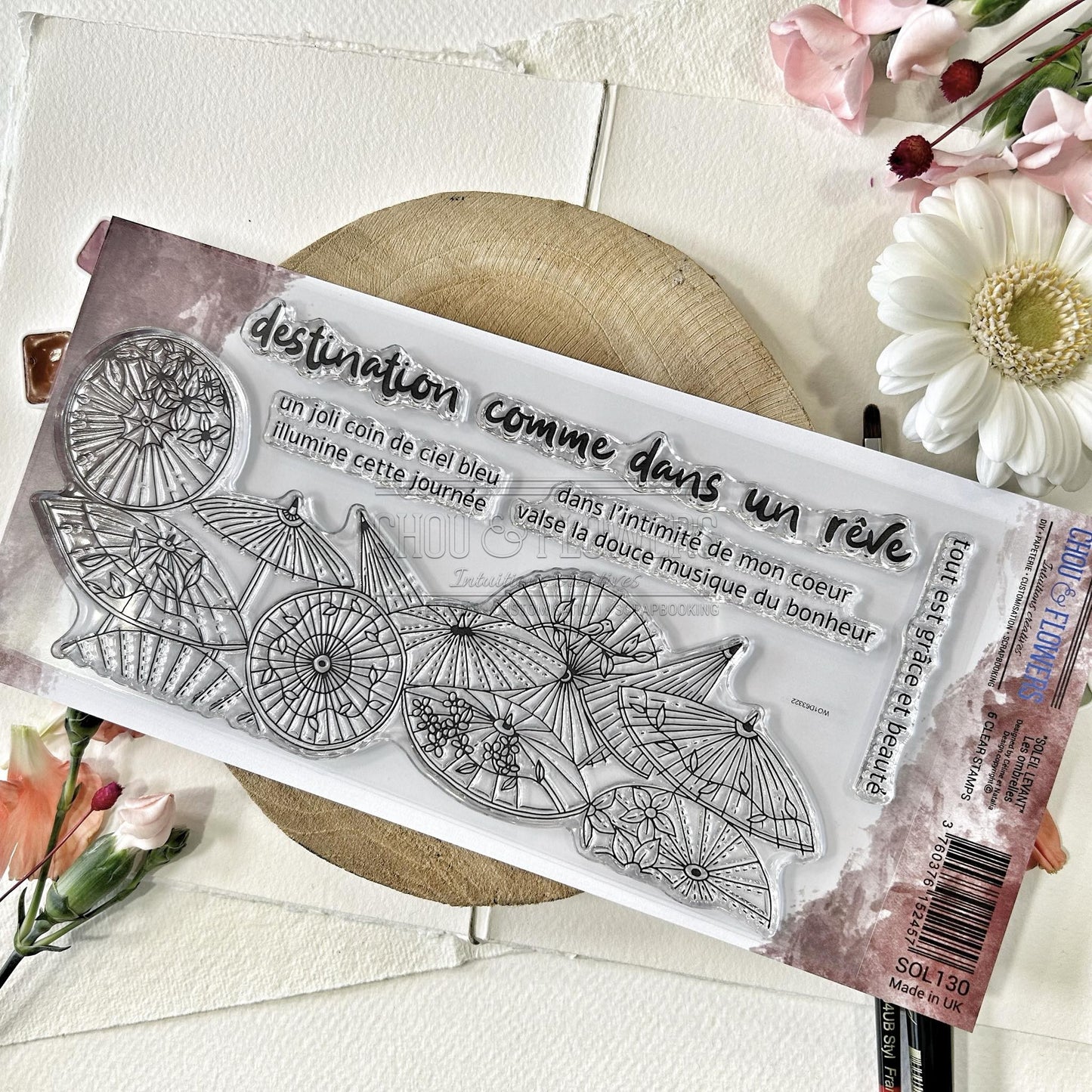 SET TIMBRI CLEAR - OMBRELLES  -SOL130- CHOU & FLOWERS